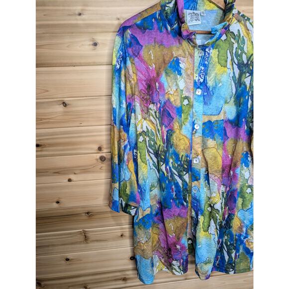 Parsley & Sage Top Womens 2x Multicolor Blouse Art Tunic NWT - Picture 4 of 13